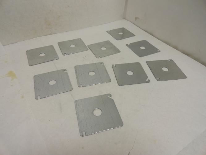 Industry-Std 3KF44 ; Lot-10 Square Flat Cover 4"; 1/2" Knockout