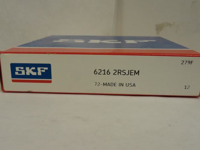 SKF 6216 2RSJEM; Ball Bearing 80mm ID x 40mm OD x 26mm Wide