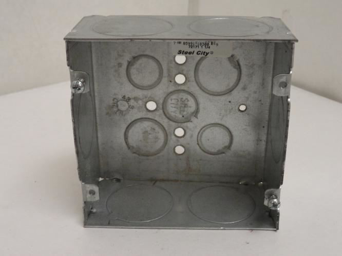 T&B 72171 1-1/4; Steel City Electrical Box; 4-11/16" Square