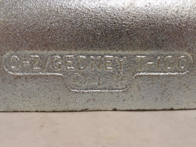 OZ/Gedney T100-1"; Conduit Body; Type: T; 1NPT; Malleable Iron
