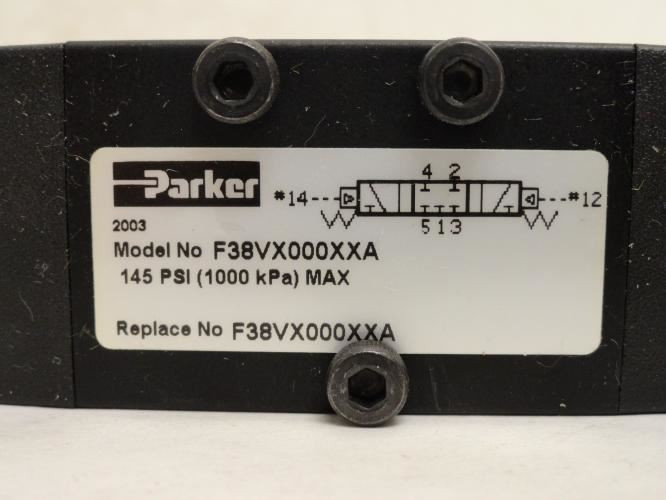 Parker F38VX000XXA; Directional Control Valve; Pilot Operated