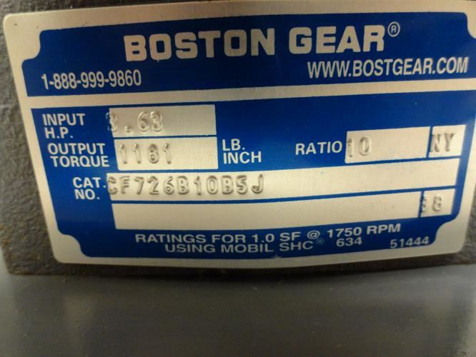 Boston Gear CF726B10B5J; Gear Speed Reducer; RA; 10:1 Ratio
