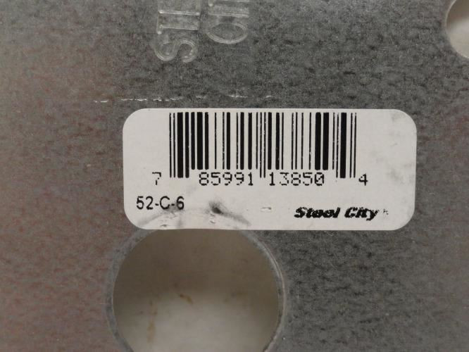 Steel City 52-C-6; Lot-10 Square Flat Cover; 4"; 1/2" Knockout