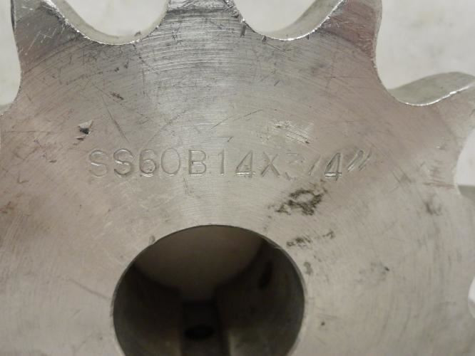 MFG- SS60B14X1; Sprocket # 60; SS; 14Teeth; 1"ID