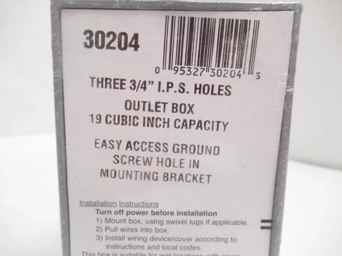 Mulberry Metals 30204; Aluminum Outlet Box; 2"; 3/4" Knockouts