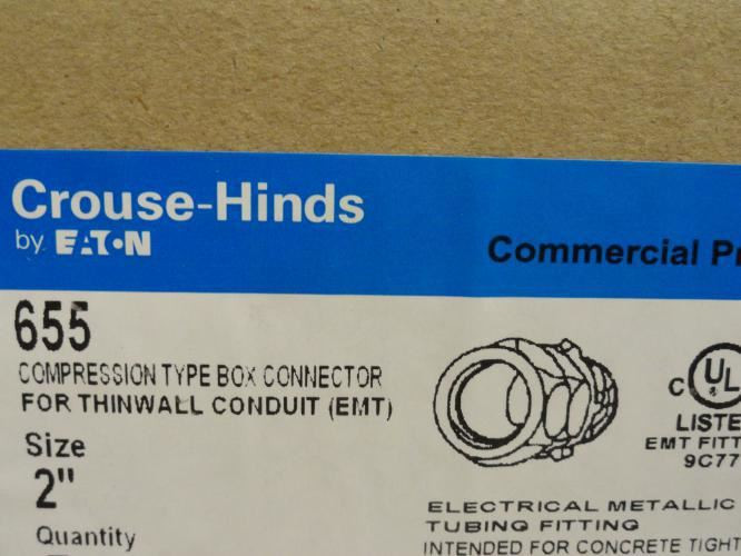 Eaton 655; Compression Connector; EMT; Size: 2"; Zinc Plate