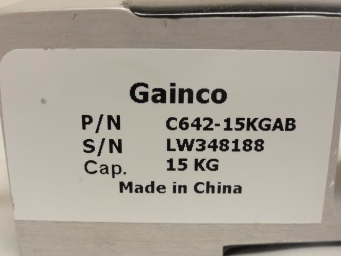 Gainco C642-15KGAB; Load Cell; 15Kg Pre-set