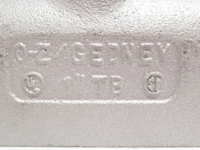 OZ Gedney 0ZGTB100A; Conduit Body 1" Threads; Aluminum; Type: TB