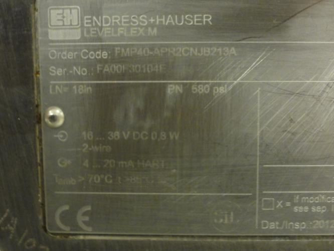 Endress+Hauser FMP40-APR2CNJB213A; Level Sensor; 16-36VDC; 0.8W