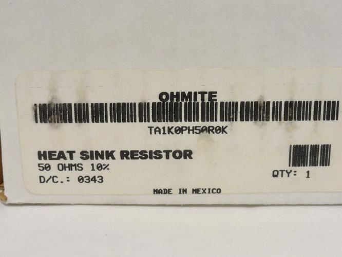 Ohmite TA1K0PH50R0K; Planar Heat Sink Resistor; 1000 Watt 50OHM