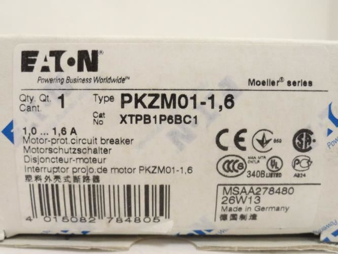 Eaton XTPB1P6BC1; Manual Motor Starter 1-1.6A; 3P; 600V