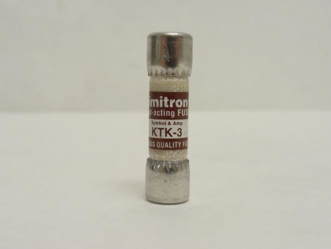 Bussmann KTK-3; Fast Acting Fuse; 3A; 600VAC