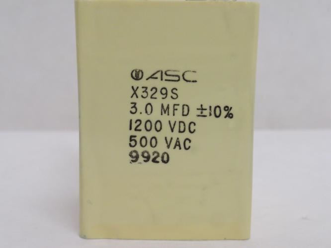 ASC X329S 3.0 MFD; Capacitor 3.0MFD 1200VDC/500VAC;