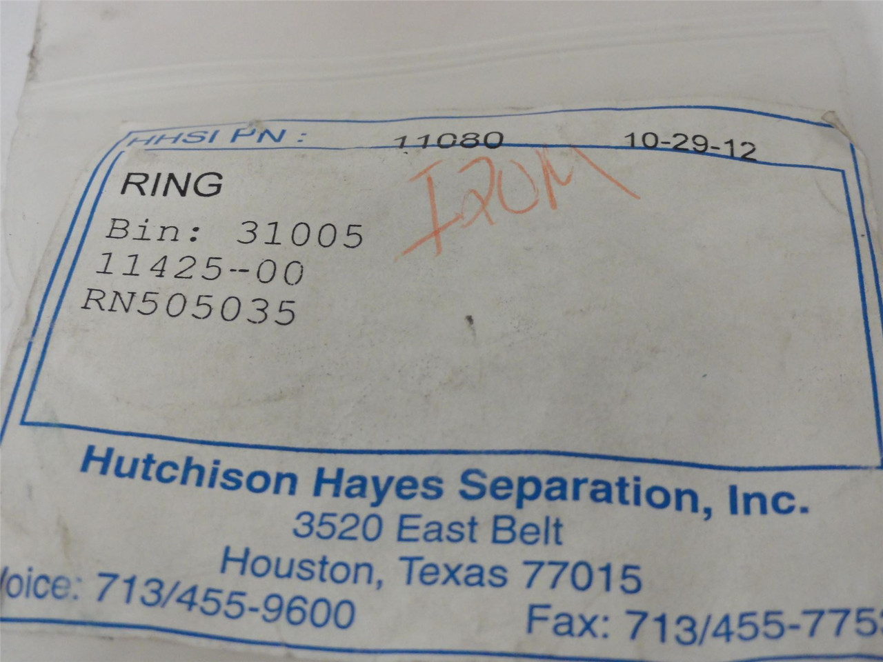Hutchison Hayes 11425-00; Ring