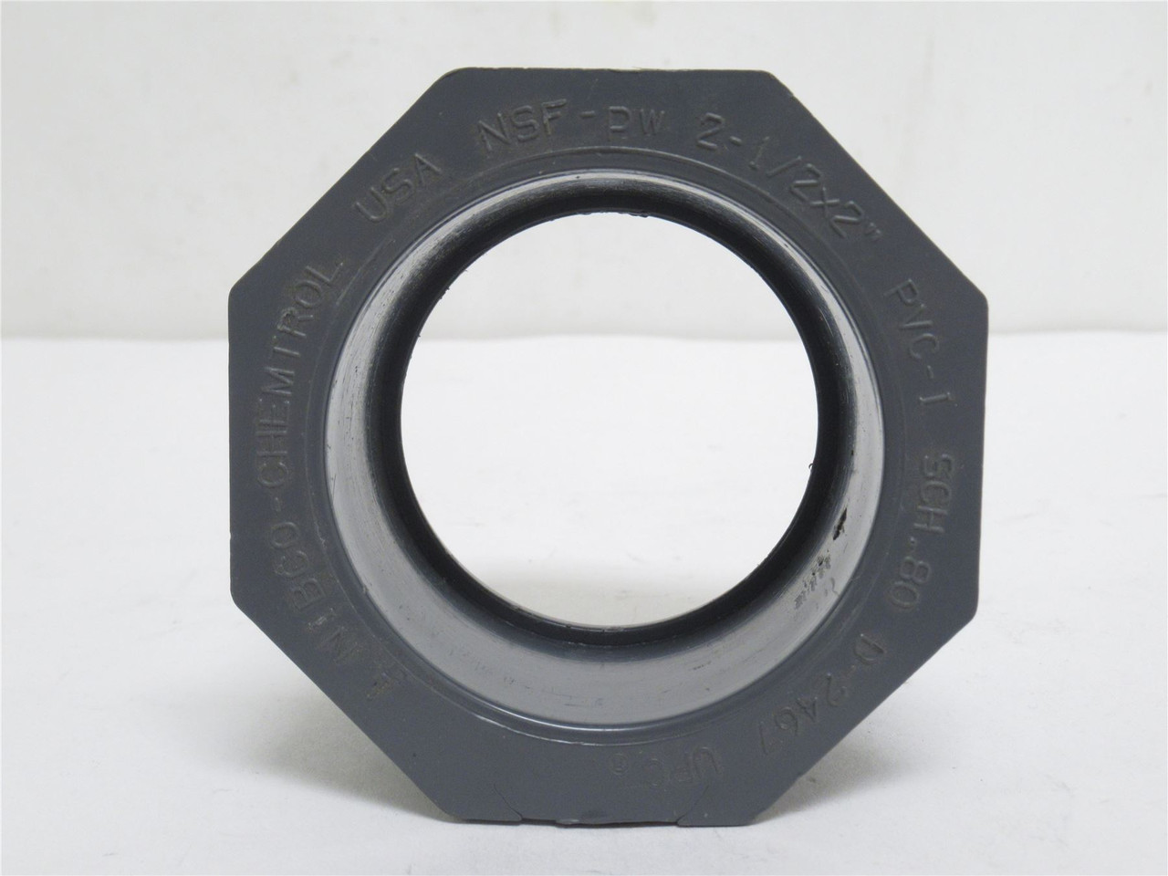 Nibco 837-292; Reducing Bushing 2-1/2NPT x 2NPT; Sch: 80 PVC