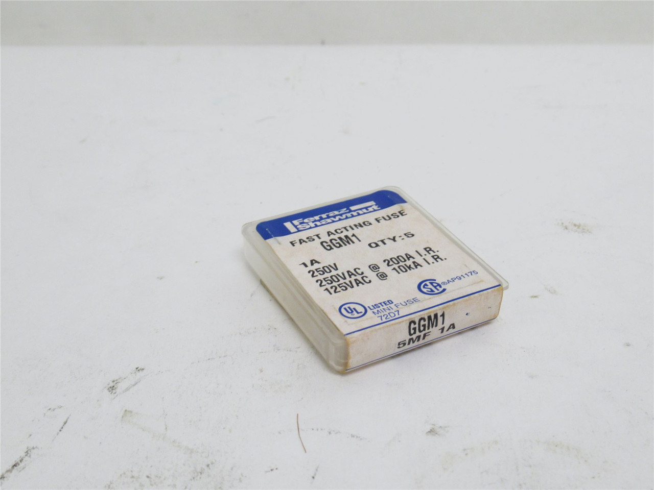 Ferraz-Shawmut GGM1; Box-5; Fast Acting Glass Fuse 1A; 250VAC