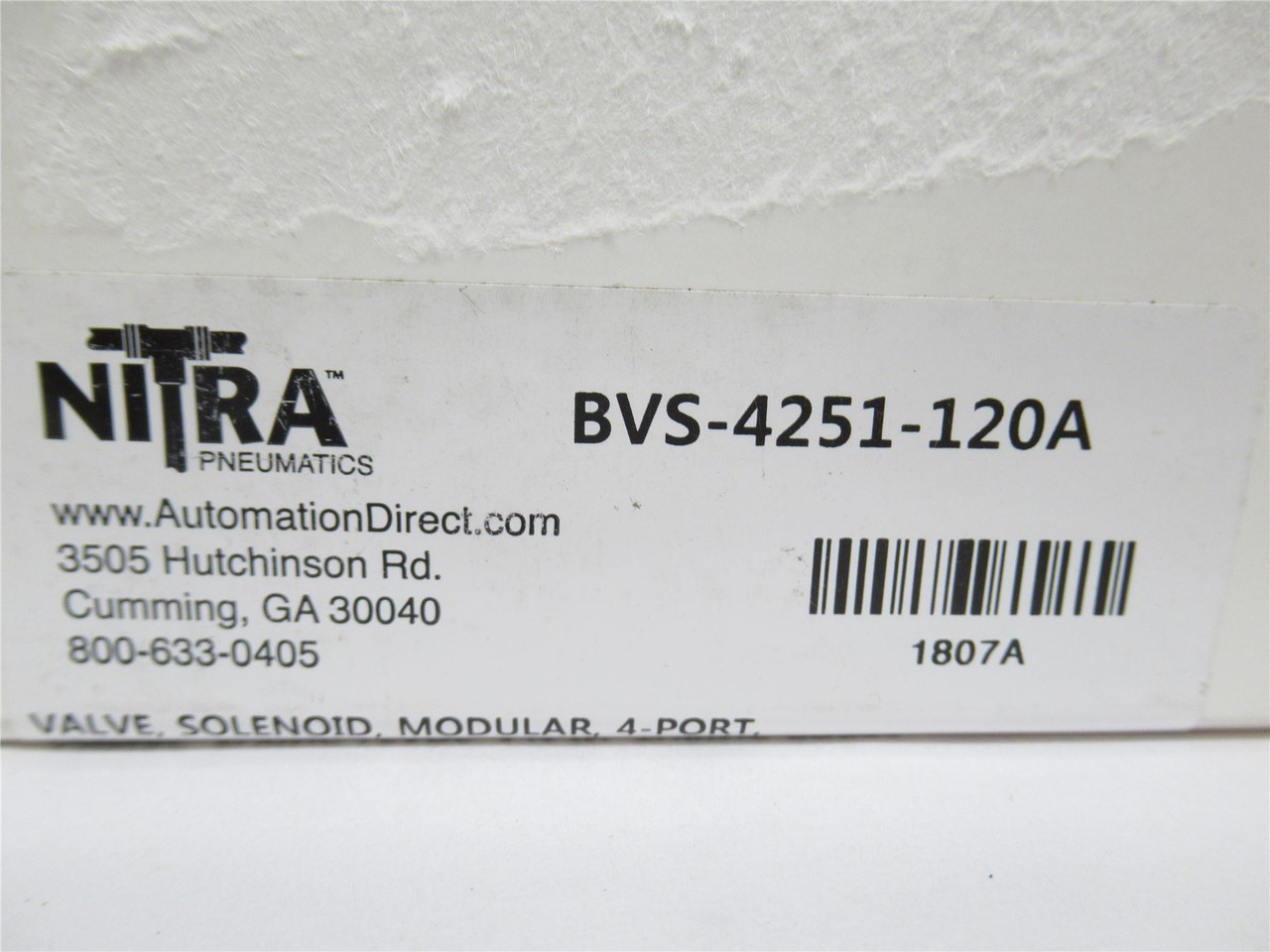 Nitra BVS-4251-120A; Solenoid Valve; 4-Port; 2-Position; 1/4"