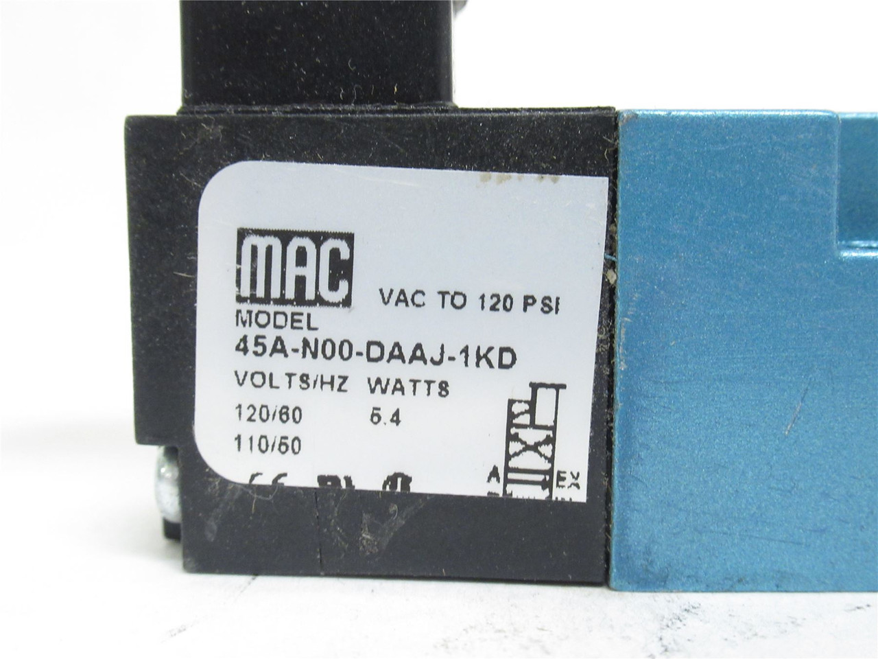 MAC 45A-N00-DAAJ-1KD; Doube Pilot Solenoid Valve; 0-120PSI