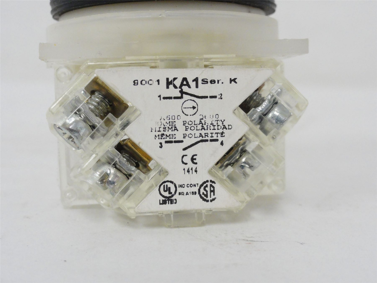 Schneider 9001SKR1GH13; Push Button; 240V; 1NO-1NC; 9001SK