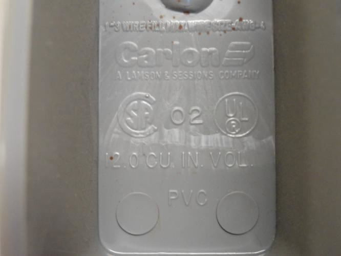 Carlon E985F; Conduit Outlet Body; LR-Style 1"; 12" Cubic; PVC