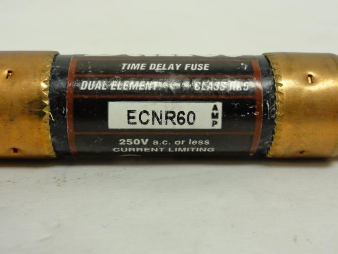 Bullet ECNR60; Time Delay Dual Element Fuse; 60A; 250VAC