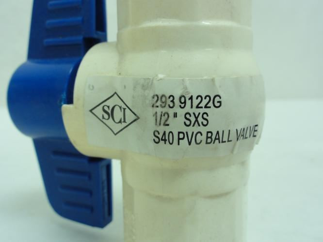 SCI 2939122G; Lot-2; PVC Ball Valve; Solvent Ends; 1/2"