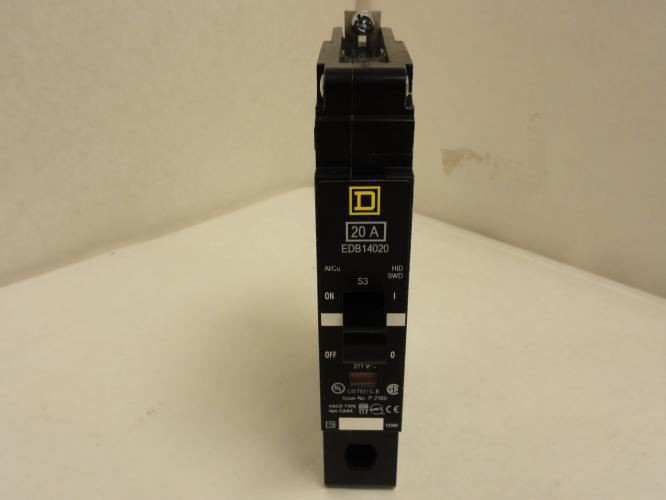 Square D EDB14020; Circuit Breaker; 20A; 1P; 277VAC; Bolt-On