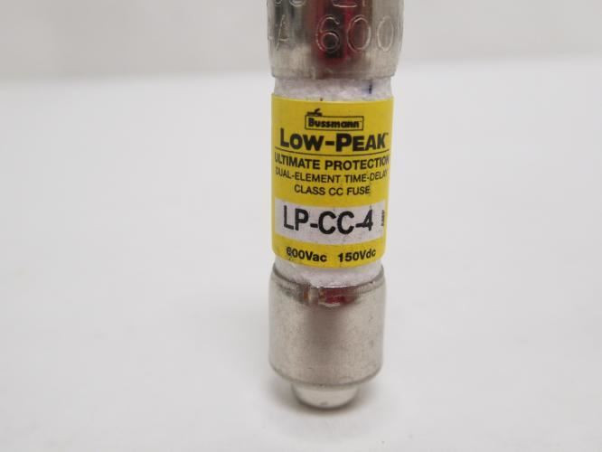 Bussmann LP-CC-4; Time Delay; Fuse; 4A 600VAC; 150VDC