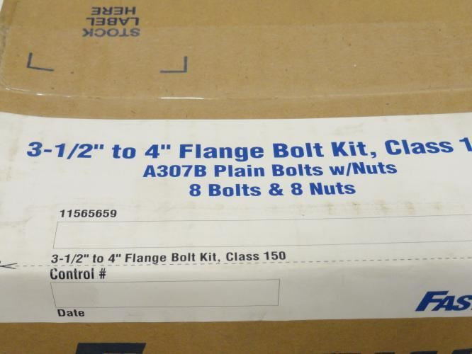 Fastenal 11565659; Bolt & Nut Kit 150# Class 3-1/2 to 4" Flange