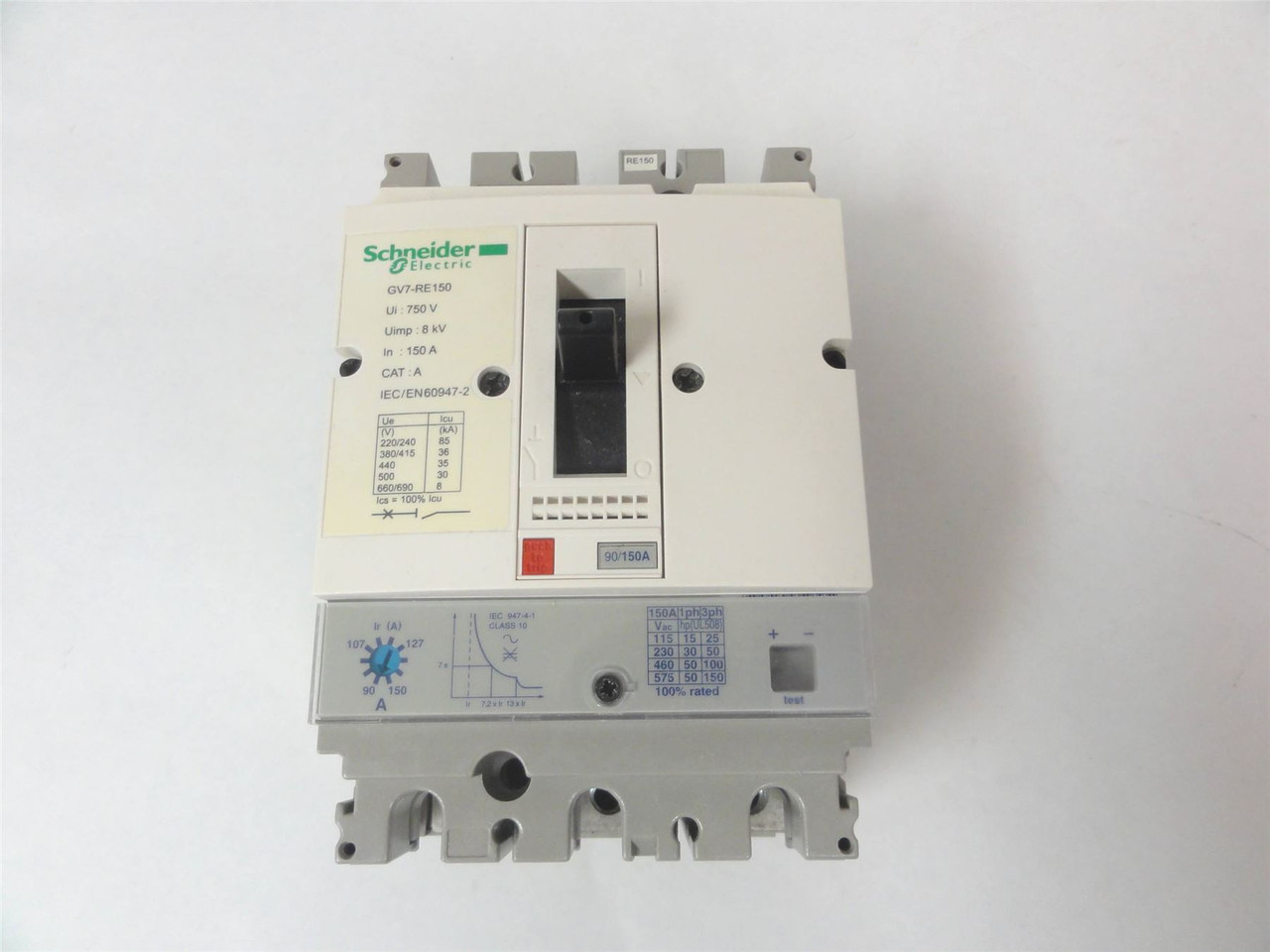 Schneider GV7RE150; Circuit Breaker 3 poles  90A - 150A