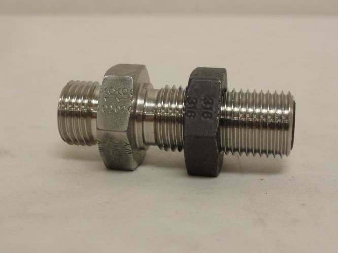 SSP 4 WLO-SS; Bulkhead Union; SS-316; 1/4 ORFS x 1/4 ORFS