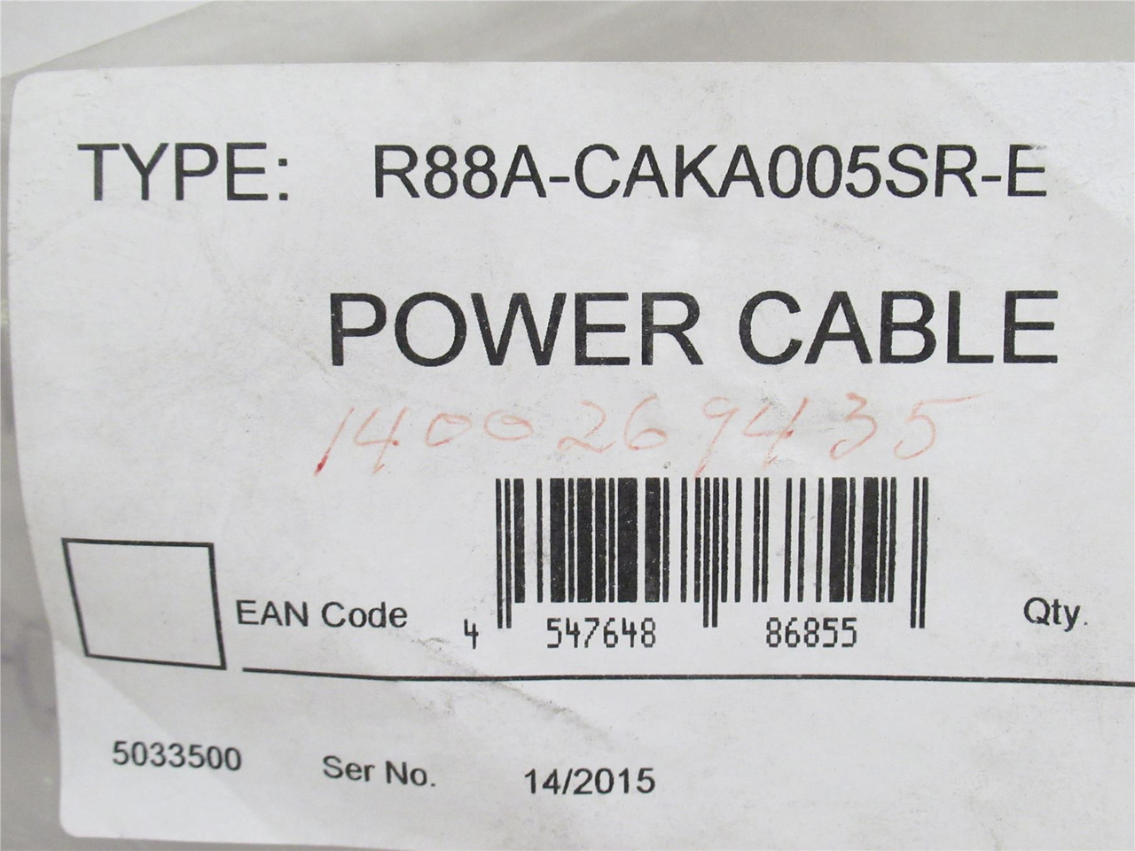 Omron R88A-CAKA005SR-E; Encoder Cable Assy; 5m Long