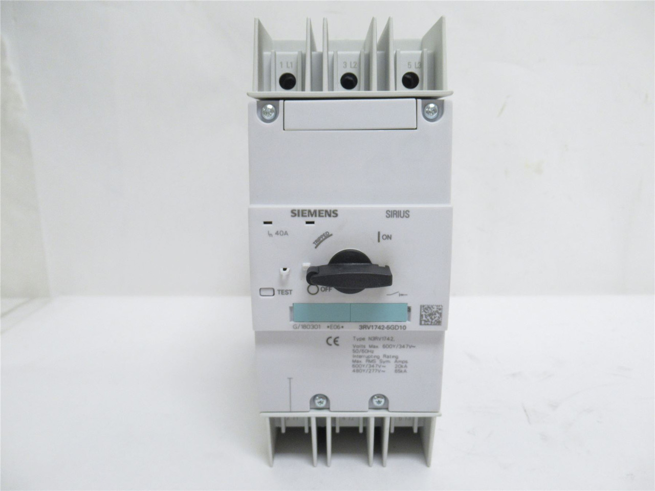 Siemens 3RV1742-5GD10; Manual Starter; 40A; 3P; 600V