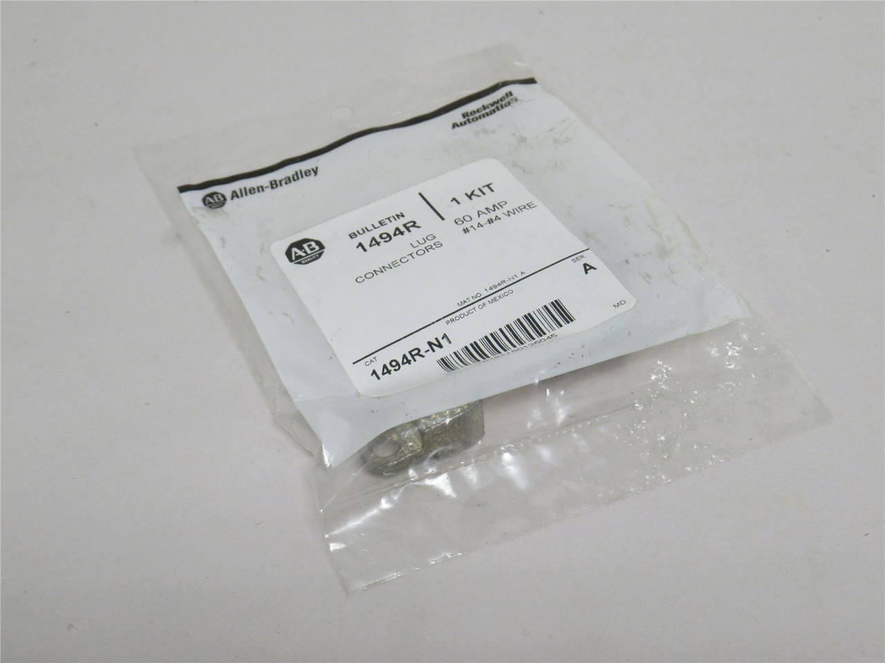 Allen-Bradley 1494R-N1; Bag-3; Mechanical Lug Connectors; 60A