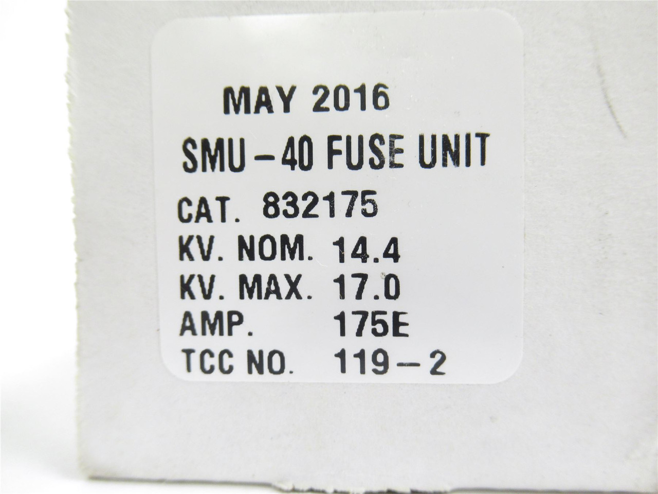 S&C SMU-40_832175; Slow Speed Fuse Unit 175E Amp; 14.4 - 17Kv