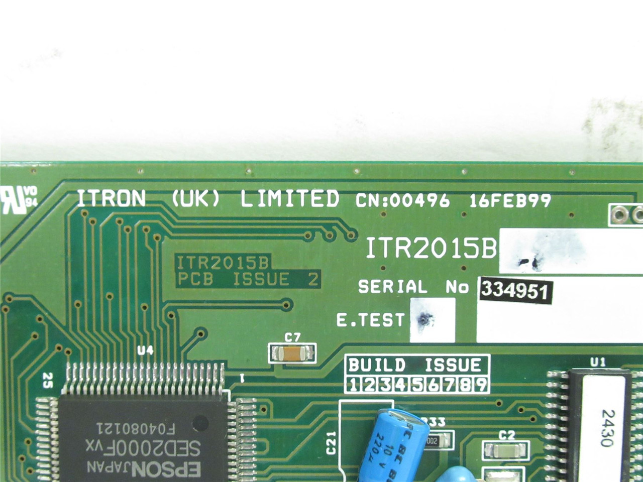 Itron ITR2015B; Display PCB Board Assembly