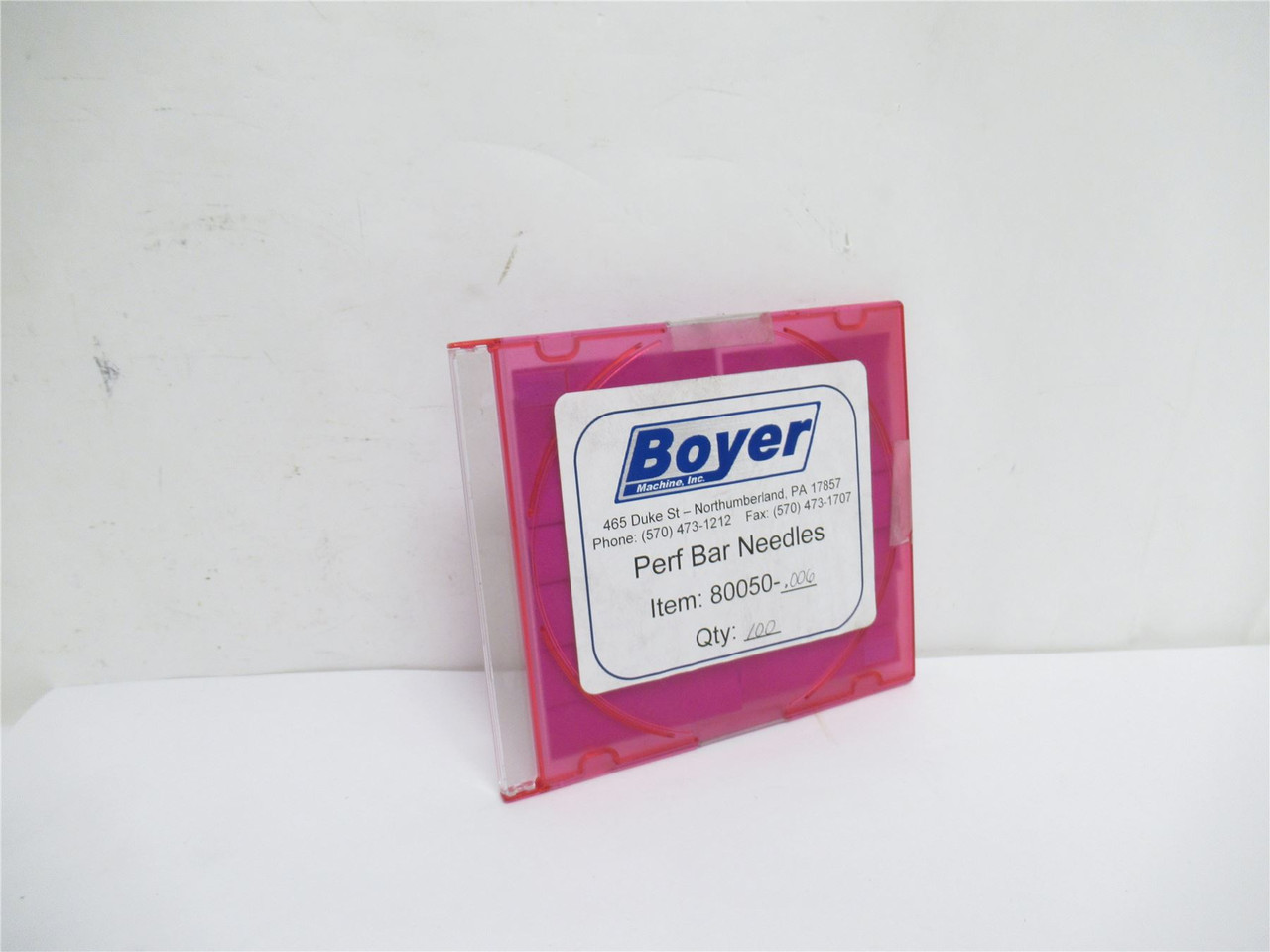 Boyer Machine Inc 80050-.006; Box-90 Perforation Bar Points
