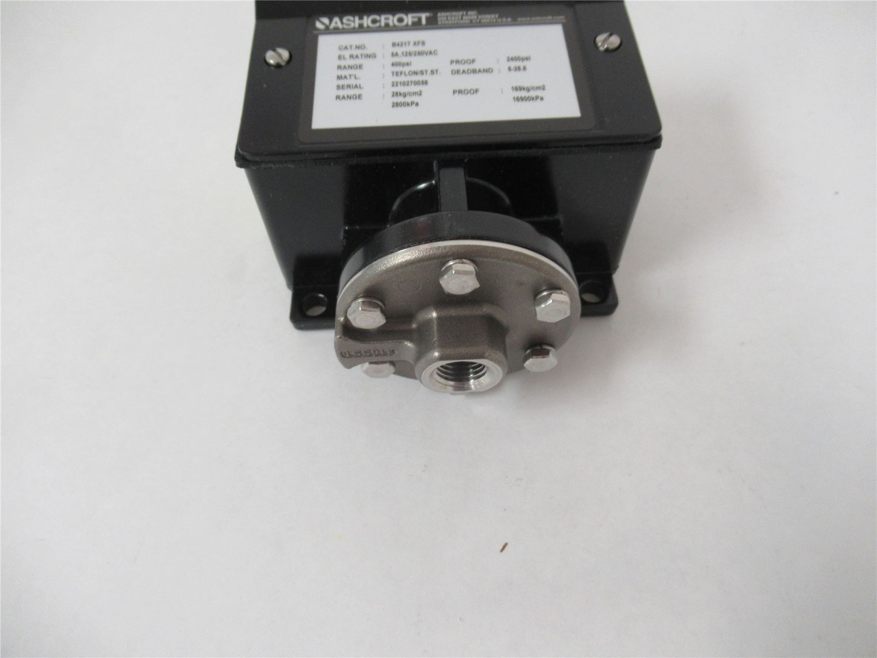 Ashcroft B421TXFS; Pressure Switch  5 Amp 125/250VAC 400PSI