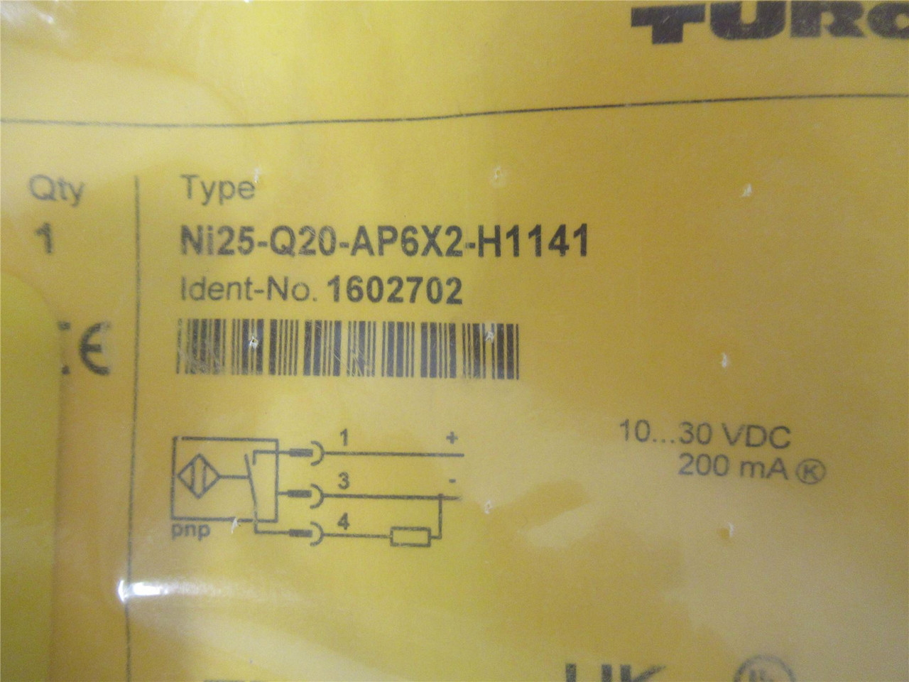 Turck Ni25-Q20-AP6X2-H1141; Inductive Sensor25mmRange10-30VDC
