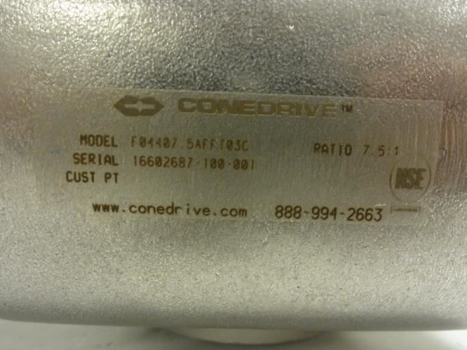 Conedrive F04407.5AFFT03C; Speed Reducer; SS; RA; 7-1/2:1 Ratio