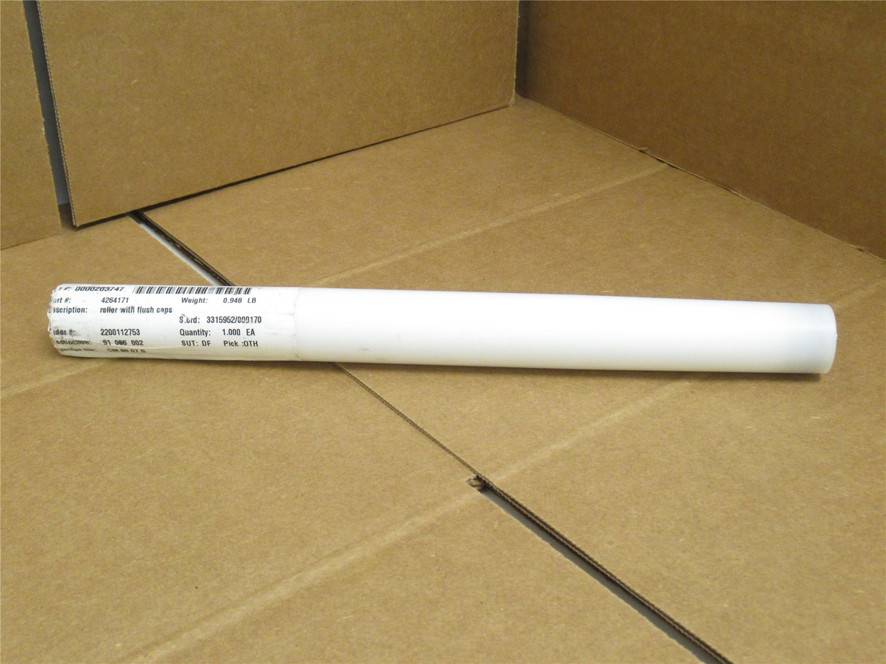 Marel 4264171; Flush Cap Roller; 28mmOD; 12-1/8" Face Width