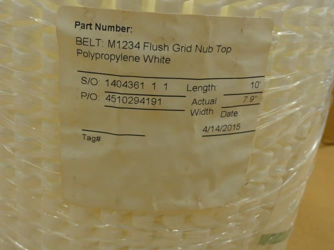 Habasit M123420FTX8; Conveyor Belt M1234; 10' Long; 7.9" Wide