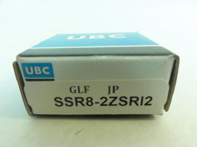UBC Bearing SSR8-2ZSRI2; Ball Bearing 0.5"ID 1.125" OD 0.31" W