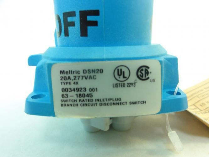 Meltric 63-18045; Inlet/Plug; 20A; 277VAC; 1P+N+G