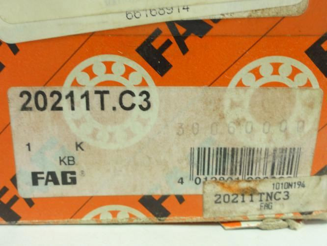 FAG 20211T.C3; Spherical Roller Bearing 55mm ID x 100mm OD