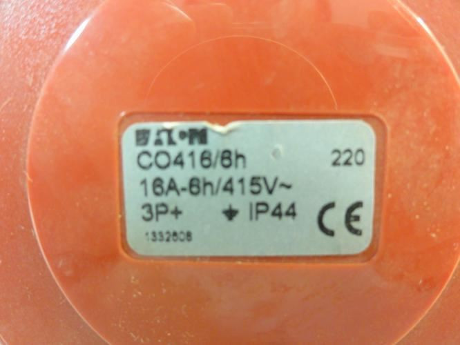 Eaton CO416/6H; Receptacle; 16A; 415V; 3-pole; 4-Wire Grounding