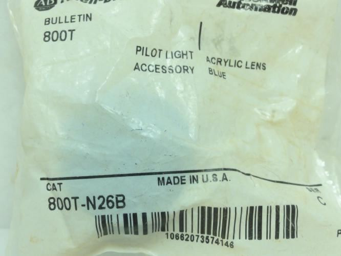 Allen-Bradley 800T-N26B; Lot-7 Pilot Light Lens Cap; Blue