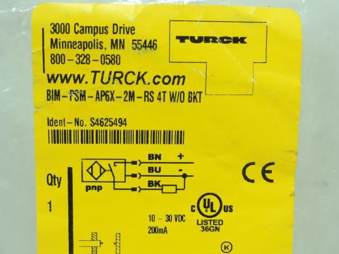 Turck BIM-PSM-AP6X; Magnetic Prox Sensor; 10~30VDC; 200mA; 2m W