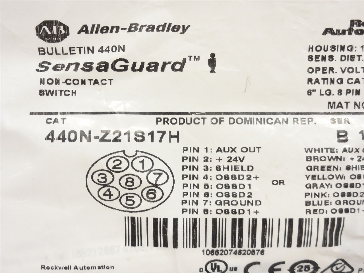 Allen-Bradley 440N-Z21S17H; Non-Contact Switch; 18mmOD; 8-Pin
