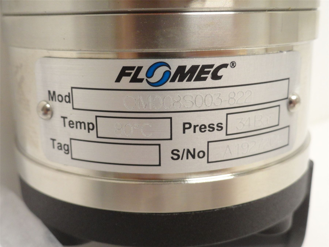 Flomec OM008S003-822; Electronic Flowmeter; SS; 3/8NPT